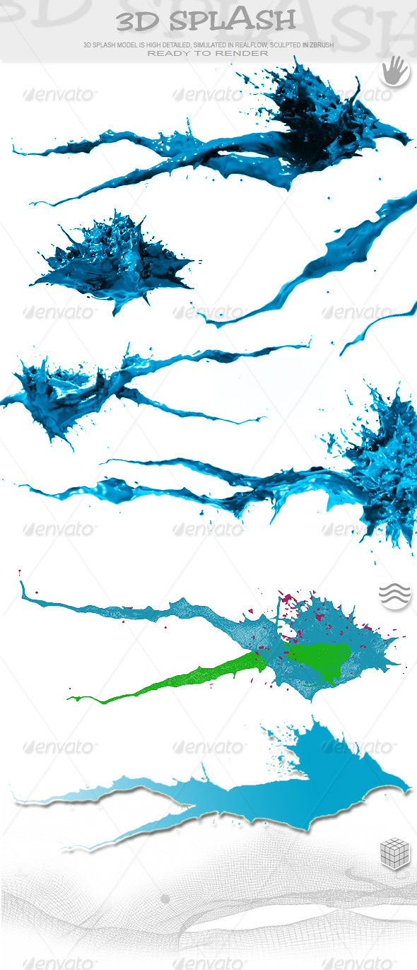 HD Abstract Water Paint Liquid Splash 18 - 3DOcean Item for Sale