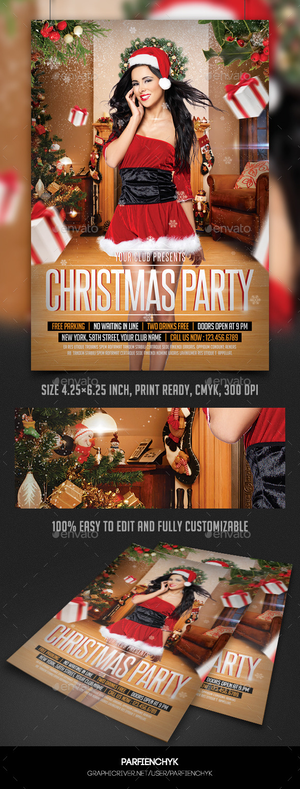 Christmas Party Flyer Template (Clubs & Parties)