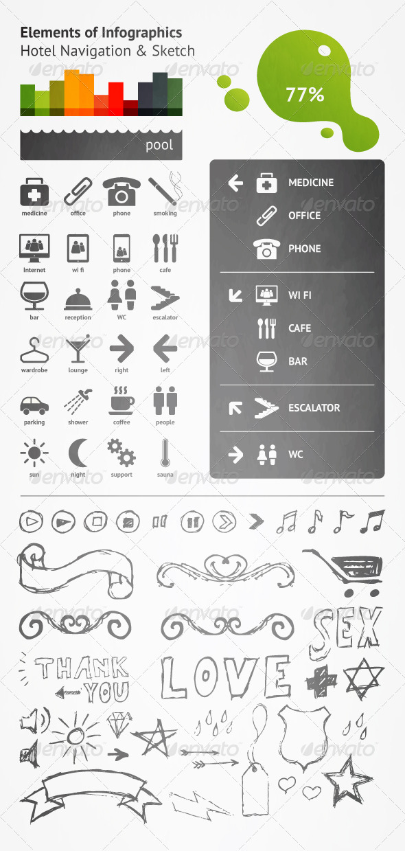 GraphicRiver Elements of Infographics in the Style of Sketch 980375 GraphicRiver Elements of Infographics in the Style of Sketch 980375