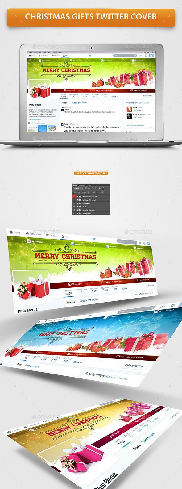 GraphicRiver Christmas Gifts Twitter Profile Cover 9626813 GraphicRiver Christmas Gifts Twitter Profile Cover 9626813