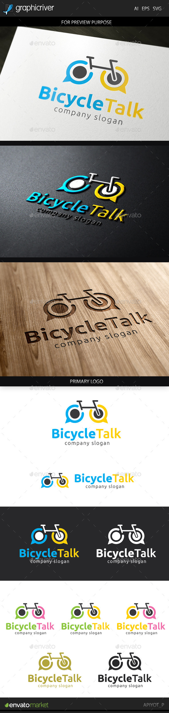 GraphicRiver Bicycle Talk Logo 9661567 GraphicRiver Bicycle Talk Logo 9661567
