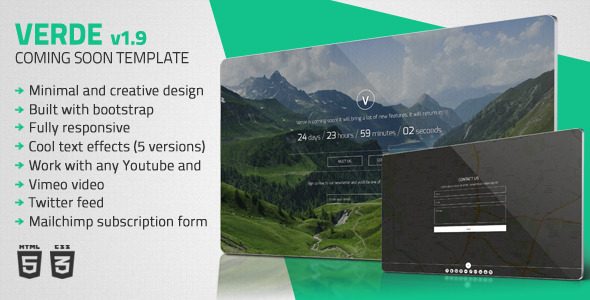 Verde - Minimal Coming Soon Template