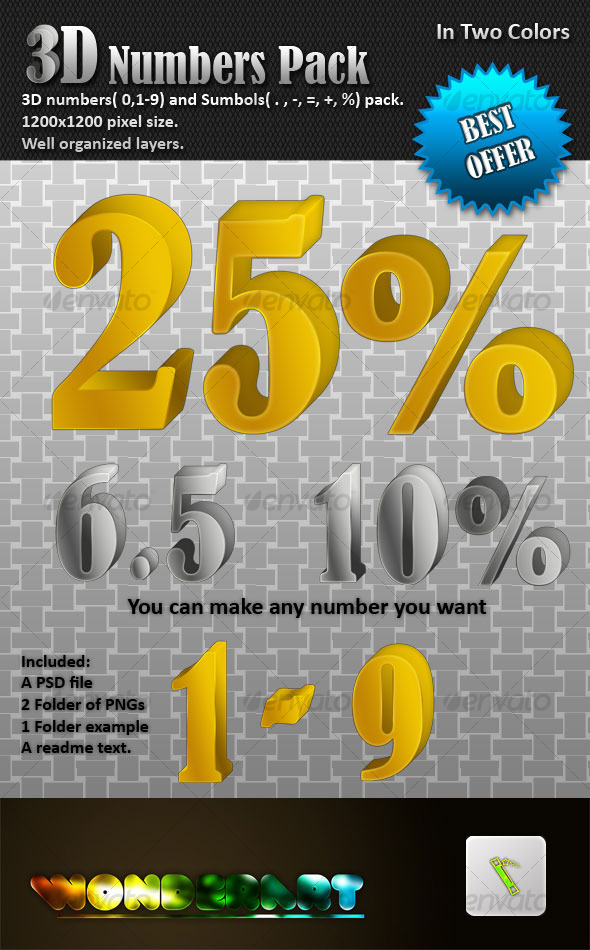 3D Numbers pack 3D Numbers pack