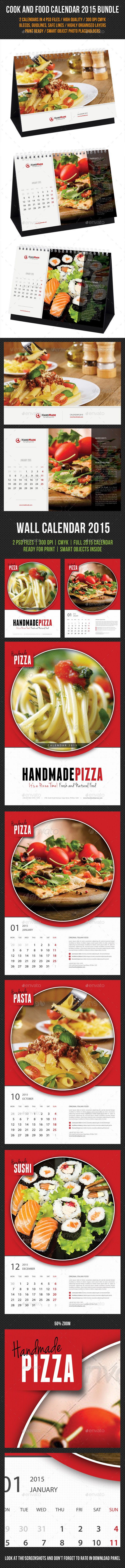 GraphicRiver 2 in 1 Cook And Food Calendar 2015 Bundle 9662467 GraphicRiver 2 in 1 Cook And Food Calendar 2015 Bundle 9662467