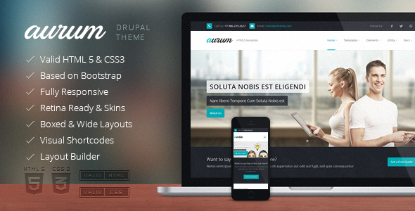 aurum - responsive multipurpose drupal theme 