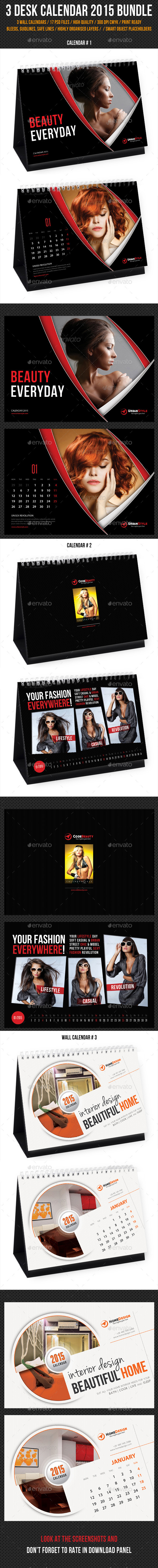 GraphicRiver 3 in 1 Creative Desk Calendar 2015 Bundle 02 9662589 GraphicRiver 3 in 1 Creative Desk Calendar 2015 Bundle 02 9662589
