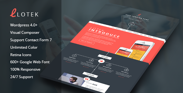 ThemeForest Lotek Modern App Landing Page Wordpress Theme 9556339 ThemeForest Lotek Modern App Landing Page Wordpress Theme 9556339
