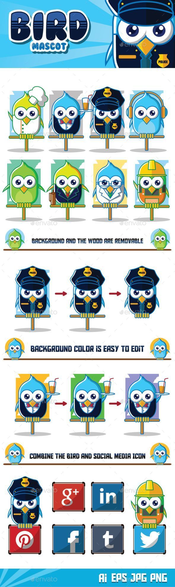 GraphicRiver Bird Mascot Character 9662959 GraphicRiver Bird Mascot Character 9662959