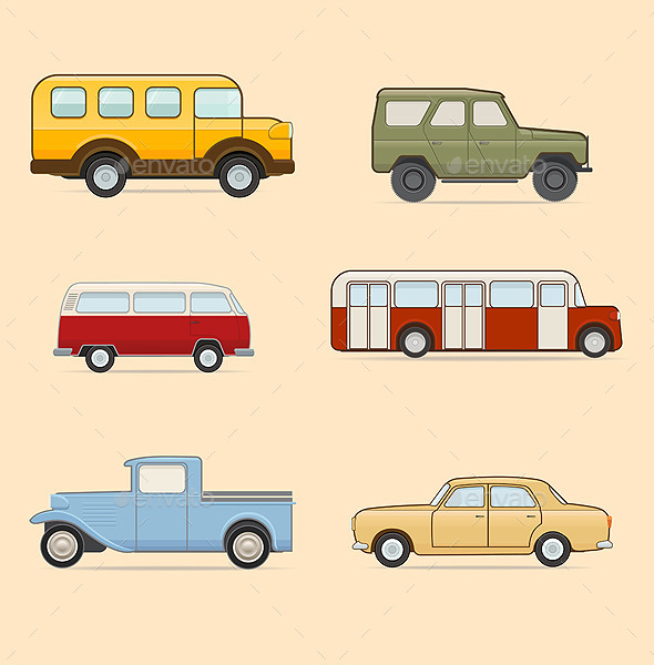 GraphicRiver Retro Transport Set 9664059 GraphicRiver Retro Transport Set 9664059