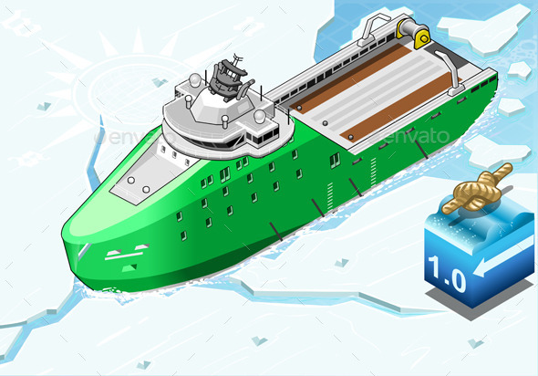 GraphicRiver Isometric Icebreaker Ship Breaking in Front View 9664430 GraphicRiver Isometric Icebreaker Ship Breaking in Front View 9664430