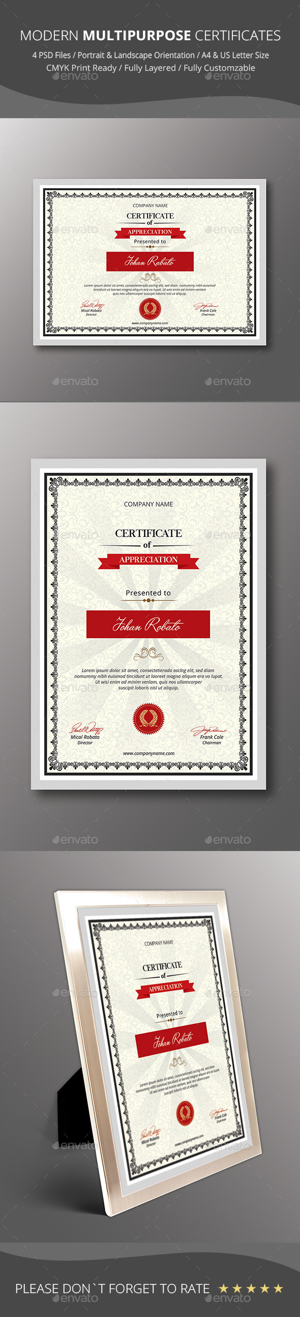 GraphicRiver Modern Multipurpose Certificates 9376759 GraphicRiver Modern Multipurpose Certificates 9376759