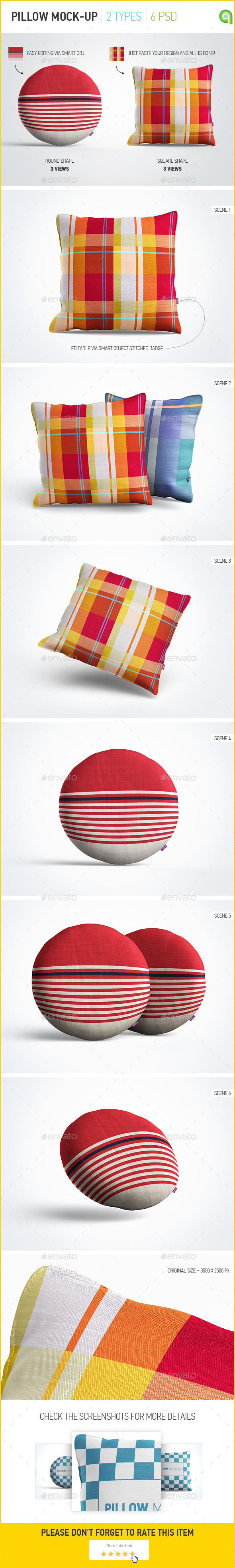 GraphicRiver Pillow Mock-Up 9666184 GraphicRiver Pillow Mock-Up 9666184