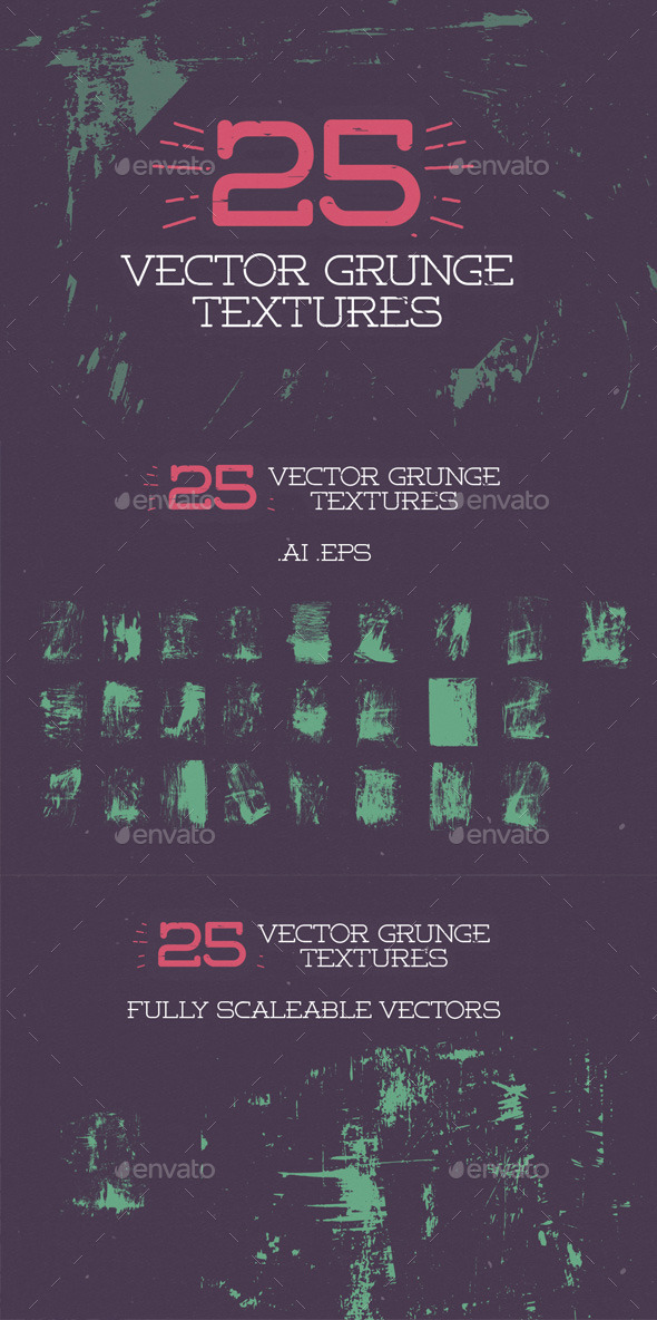 25 Vector Grunge Textures 25 Vector Grunge Textures