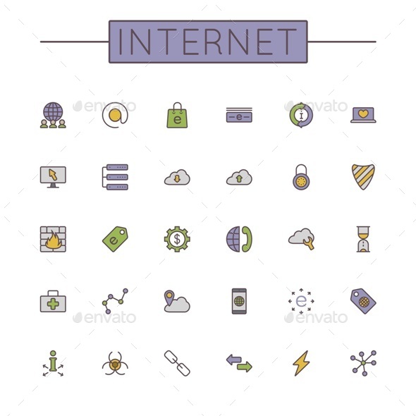 GraphicRiver Vector Colored Internet Line Icons 9667370 GraphicRiver Vector Colored Internet Line Icons 9667370