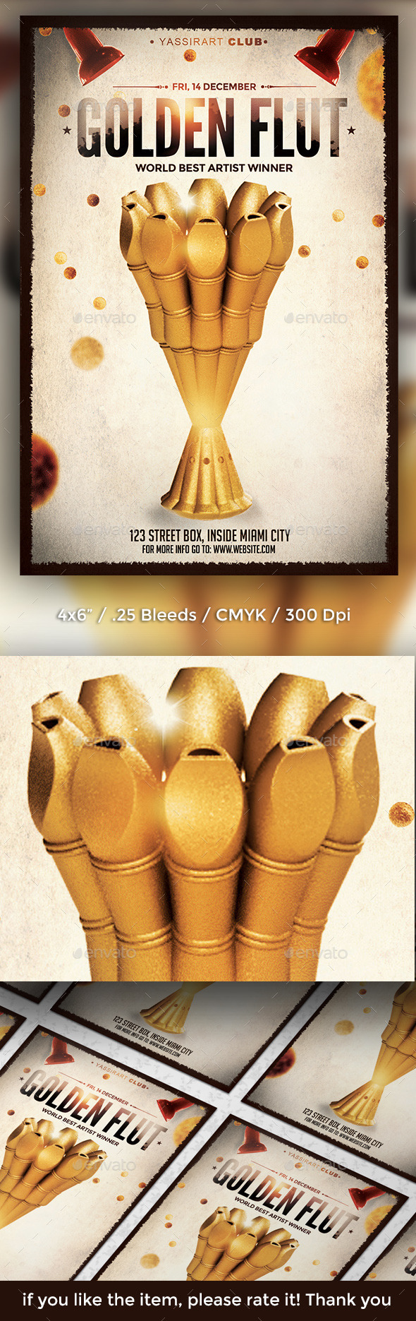 Golden Flute Flyer Template (Clubs & Parties)