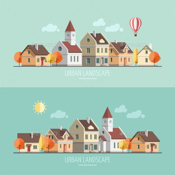 GraphicRiver Autumn Cityscape 9668839 GraphicRiver Autumn Cityscape 9668839