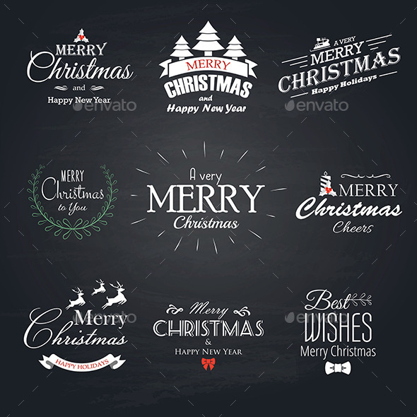GraphicRiver Christmas Labels Set 9669117 GraphicRiver Christmas Labels Set 9669117
