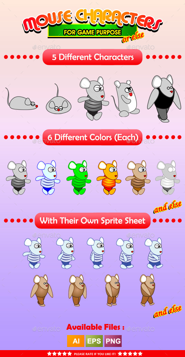GraphicRiver Mouse Characters 9669441 GraphicRiver Mouse Characters 9669441