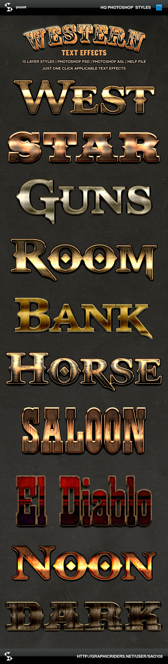 Wild West Style Text Effects - Western Styles