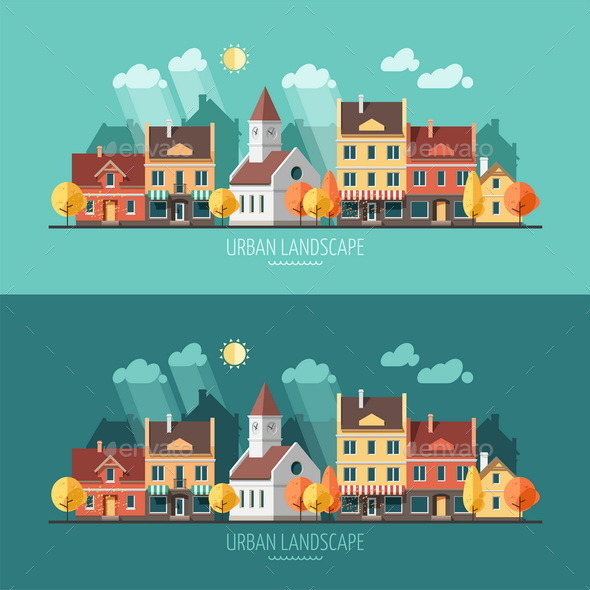 GraphicRiver Autumn Urban Landscape 9669462 GraphicRiver Autumn Urban Landscape 9669462