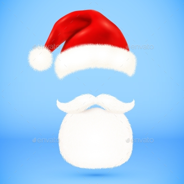 GraphicRiver Santa s Hat and Beard 9670389 GraphicRiver Santa s Hat and Beard 9670389