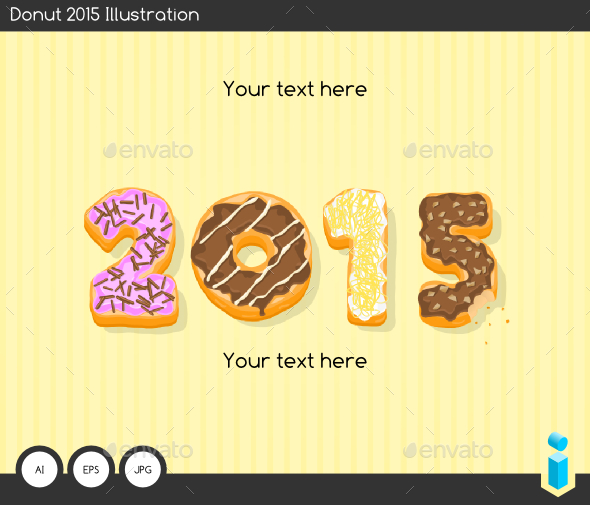Donut 2015 Text Illustration (New Year)