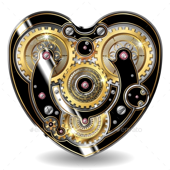 GraphicRiver Steampunk Mechanical Heart 9670624