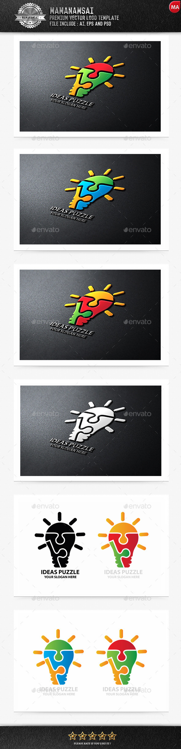 GraphicRiver Idea Puzzle Logo 9671154 GraphicRiver Idea Puzzle Logo 9671154