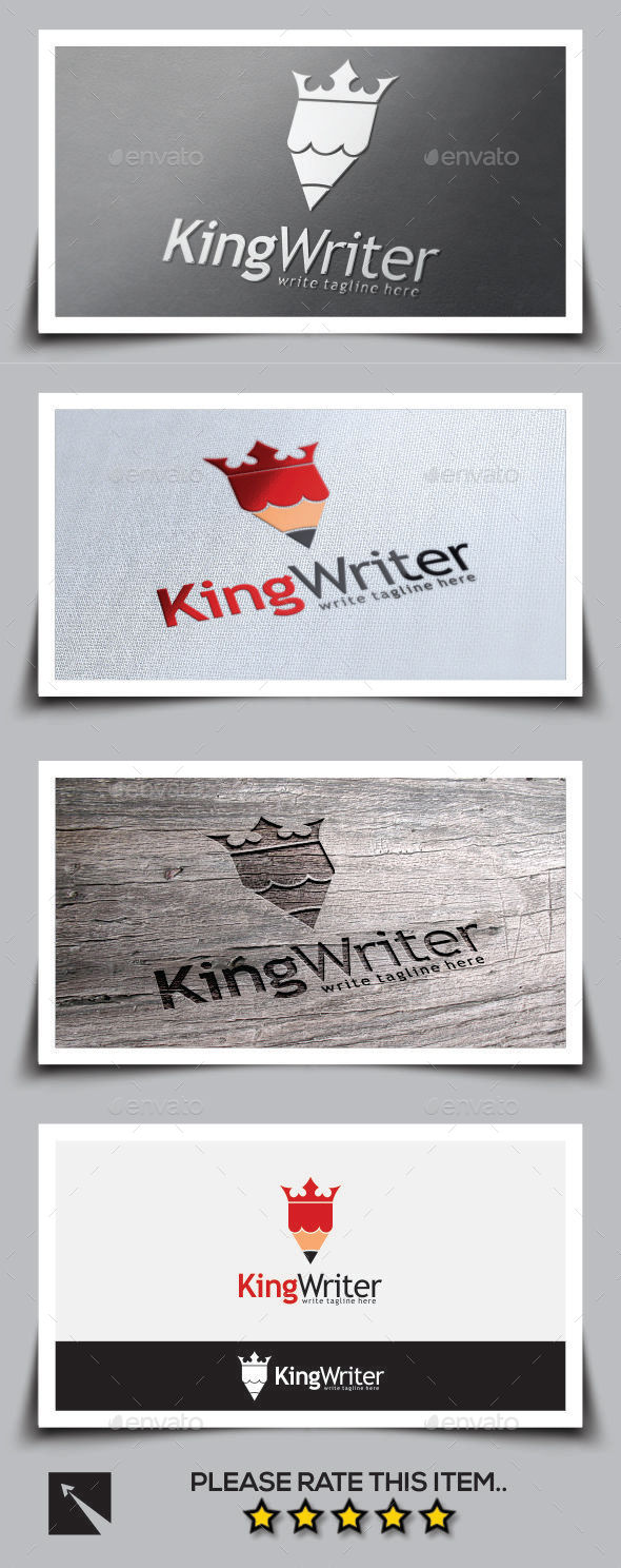 GraphicRiver King Writer Pencil Logo Template 9671521 GraphicRiver King Writer Pencil Logo Template 9671521
