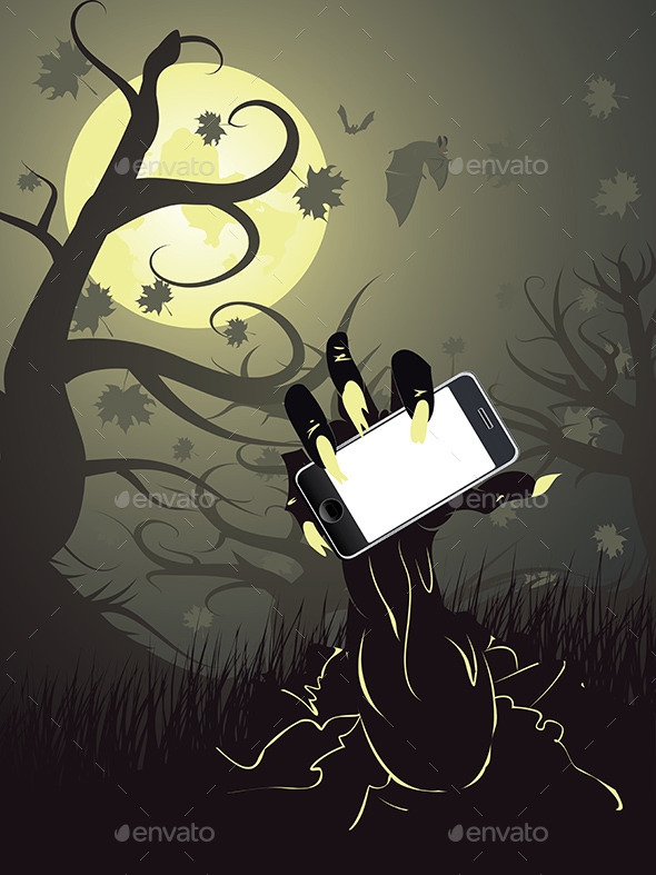 Zombie Hand with Phone (Halloween)