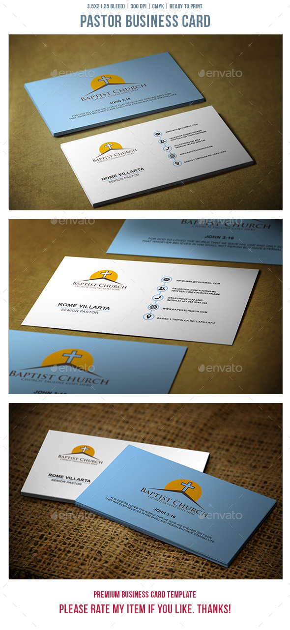 GraphicRiver Pastor Business Card 9673093 GraphicRiver Pastor Business Card 9673093