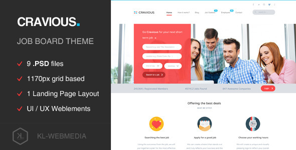 ThemeForest Cravious Job Portal PSD Template 9673094 ThemeForest Cravious Job Portal PSD Template 9673094