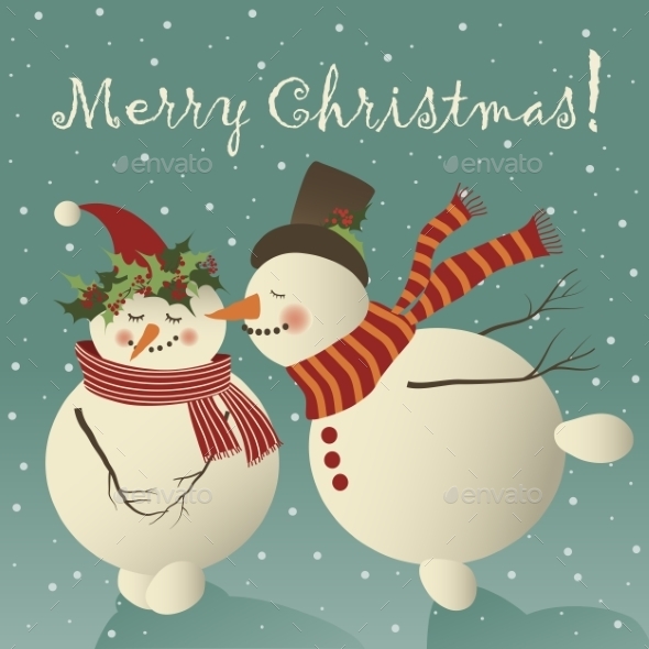 Download Stock Vector - GraphicRiver Snowman in love 9673731 ...