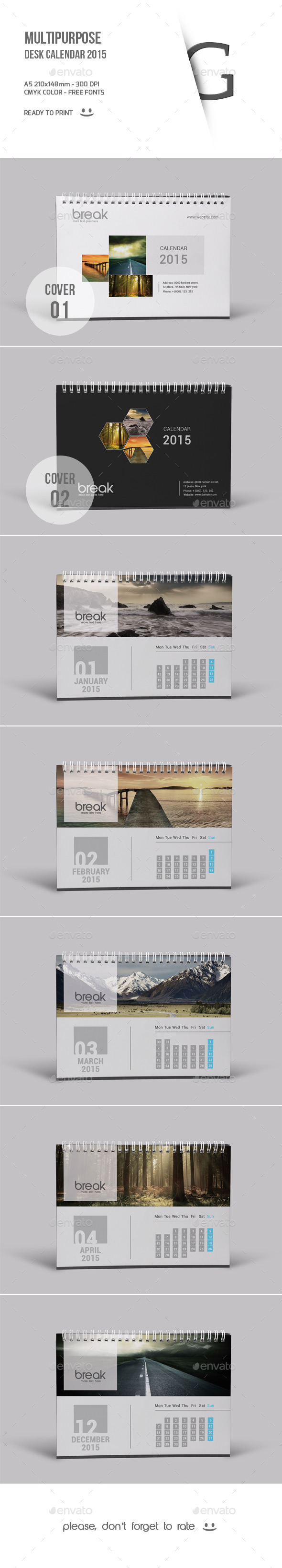 GraphicRiver Multipurpose Desk Calendar 2015 9673918 GraphicRiver Multipurpose Desk Calendar 2015 9673918