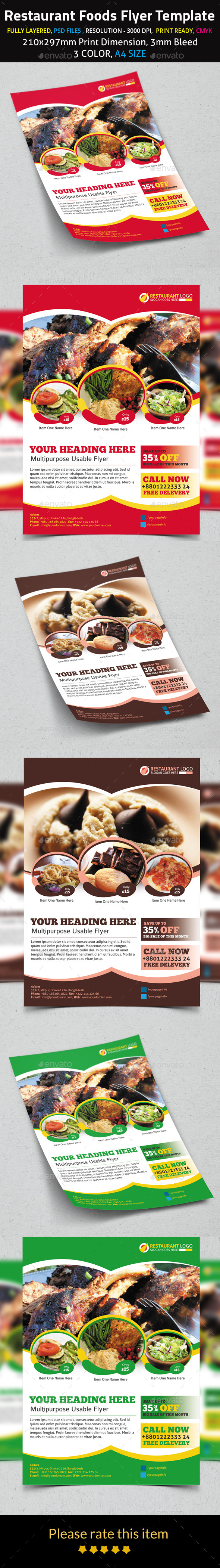 Restaurant Foods Flyer Template Restaurant Foods Flyer Template