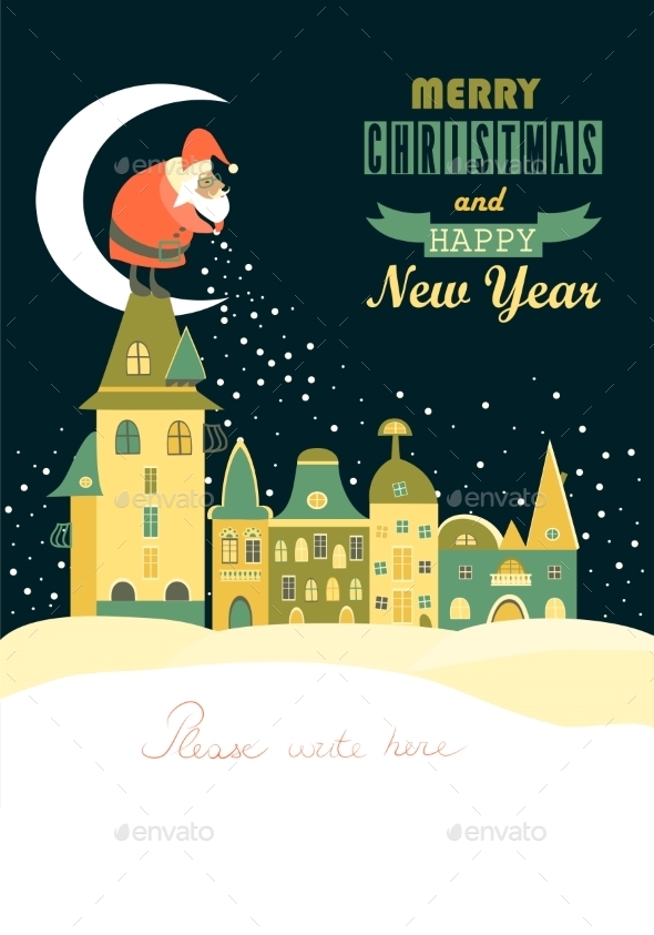 GraphicRiver Santa Claus Spreads Snowflakes 9675555 GraphicRiver Santa Claus Spreads Snowflakes 9675555