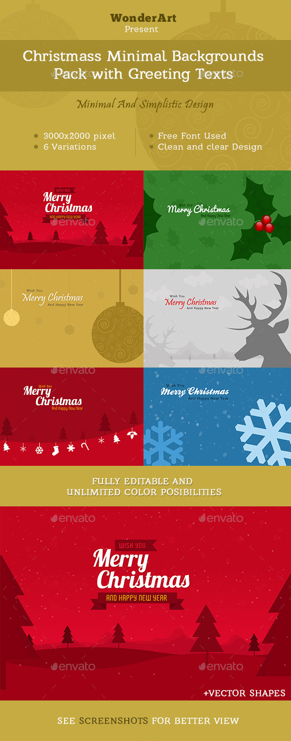 GraphicRiver Christmas Minimal Backgrounds With Wish Text 9675928 GraphicRiver Christmas Minimal Backgrounds With Wish Text 9675928