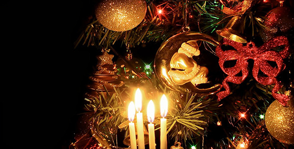 Christmas Tree Ornaments and Candles Christmas Tree Ornaments and Candles