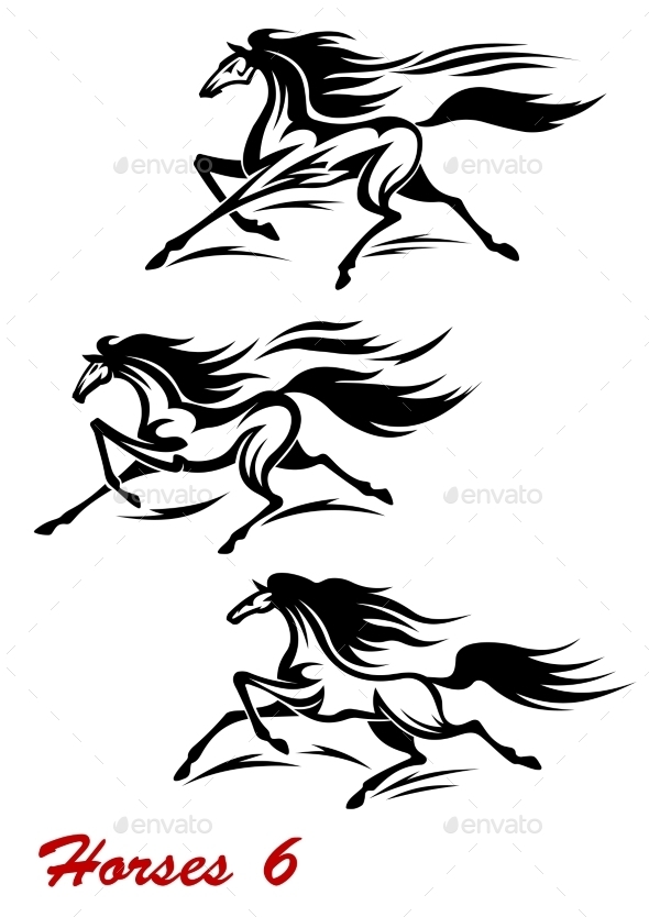 GraphicRiver Fast Galloping Horses and Mustangs 9677471 GraphicRiver Fast Galloping Horses and Mustangs 9677471