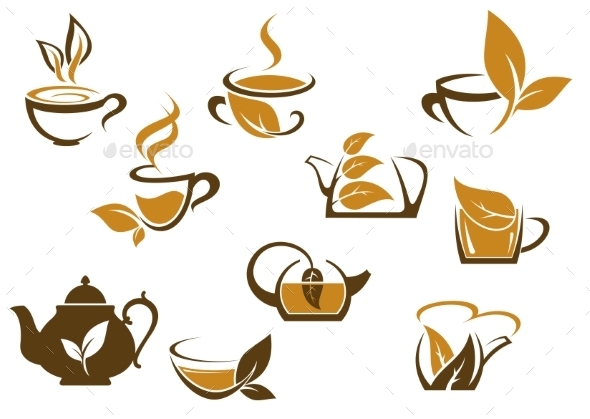 GraphicRiver Set of Organic and Herbal Tea Icons 9677482 GraphicRiver Set of Organic and Herbal Tea Icons 9677482