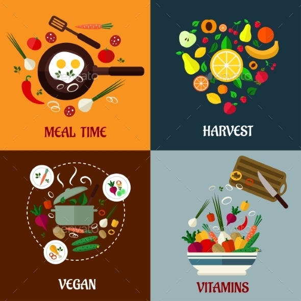 GraphicRiver Colorful Flat Food Poster Designs 9677484 GraphicRiver Colorful Flat Food Poster Designs 9677484
