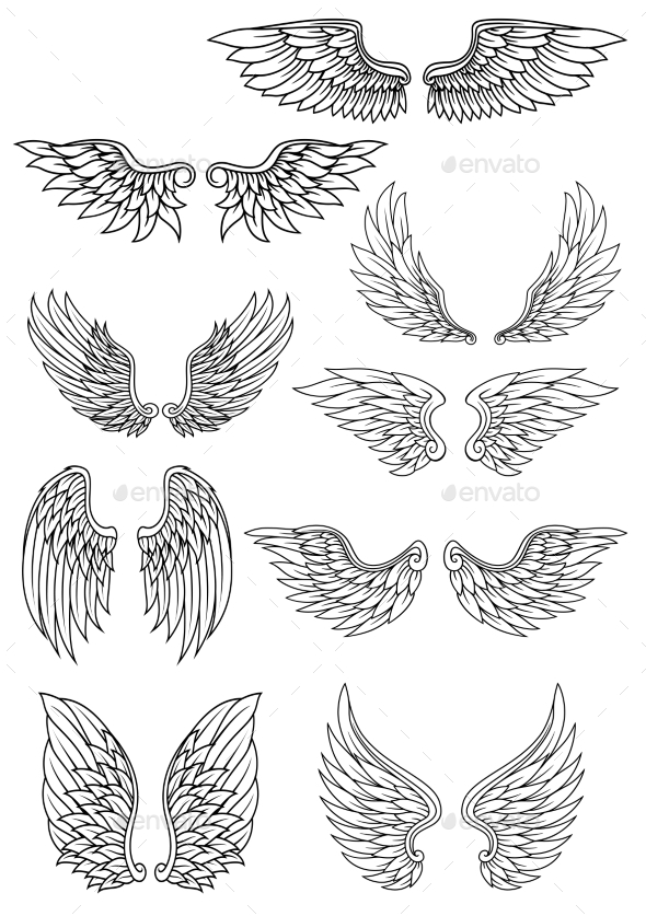 GraphicRiver Heraldic Wings 9677561 GraphicRiver Heraldic Wings 9677561