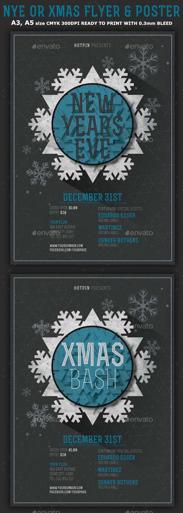 Minimal New Year Christmas Flyer Template Minimal New Year Christmas Flyer Template