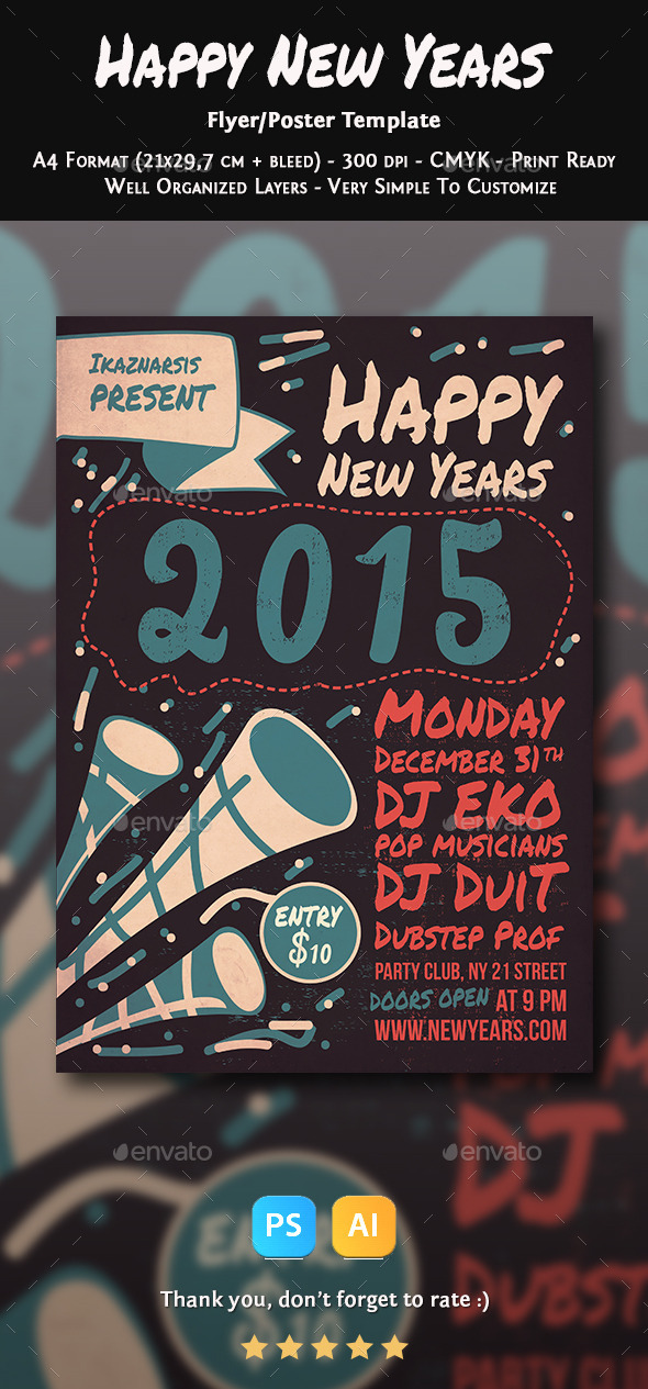 Happy New Years Flyer Template