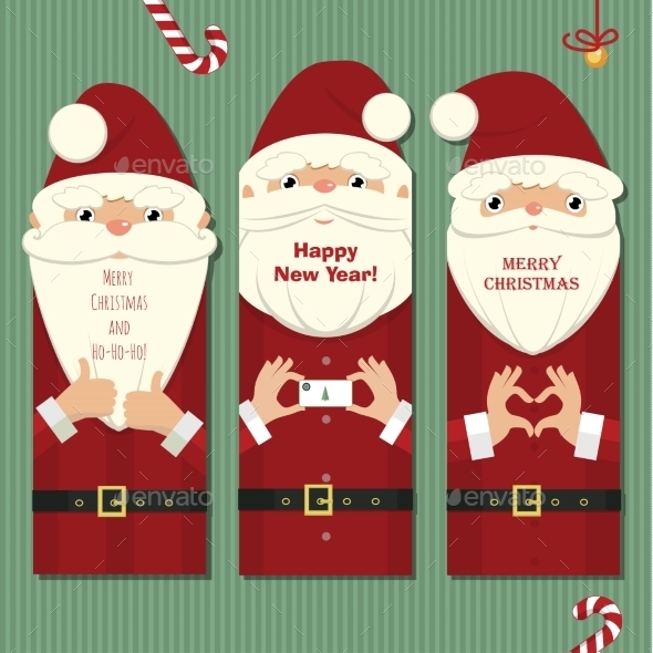 GraphicRiver Santa Claus Three Cards 9677761 GraphicRiver Santa Claus Three Cards 9677761