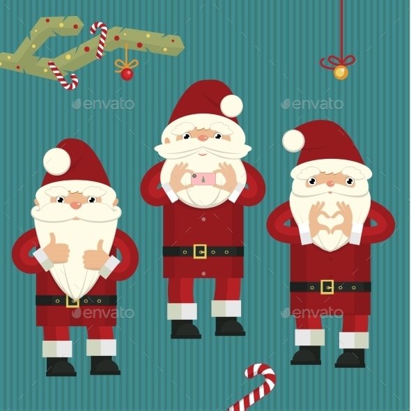 GraphicRiver Three Figures of Santa Clauses 9677763 GraphicRiver Three Figures of Santa Clauses 9677763