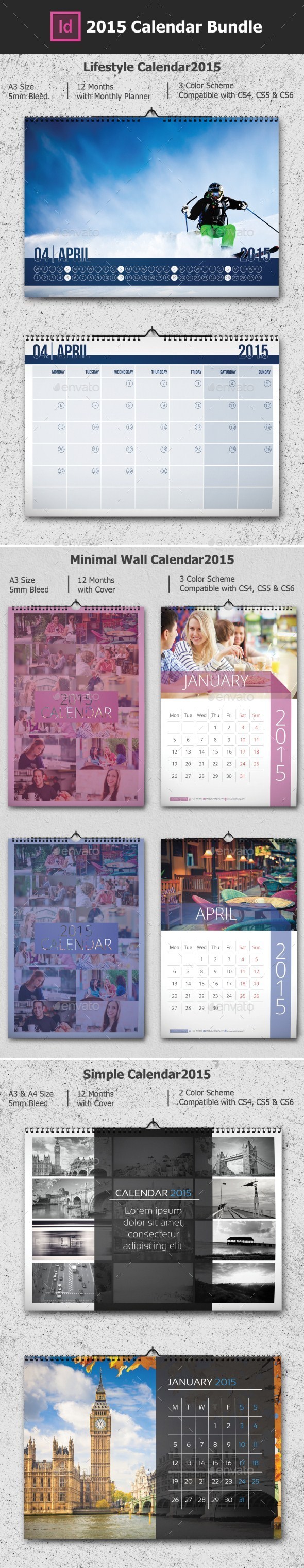 GraphicRiver 2015 Calendar Bundle 9678425 GraphicRiver 2015 Calendar Bundle 9678425