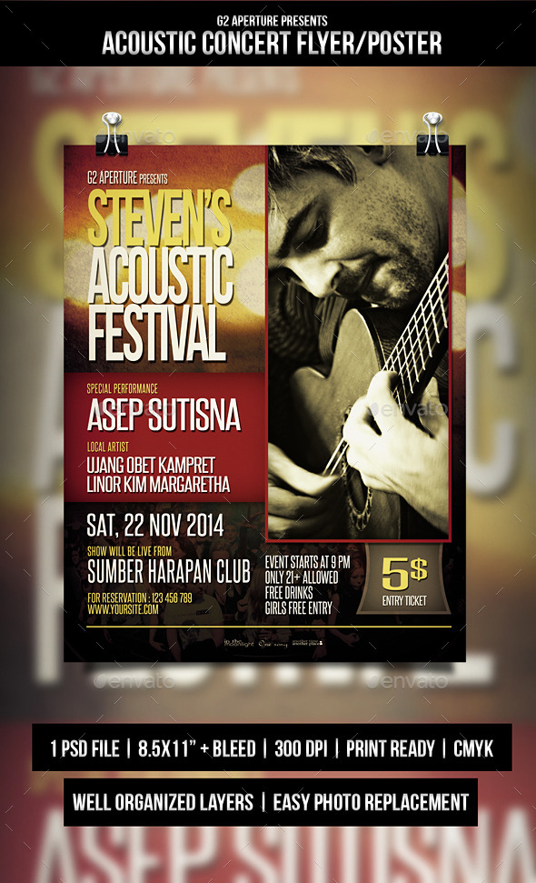 GraphicRiver Acoustic Concert Flyer Poster 9678692 GraphicRiver Acoustic Concert Flyer Poster 9678692