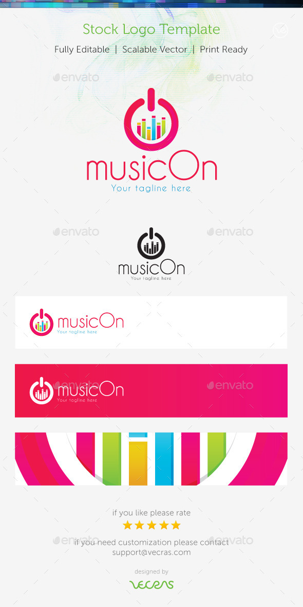 GraphicRiver MusicOn Stock Logo Template 9678804 GraphicRiver MusicOn Stock Logo Template 9678804