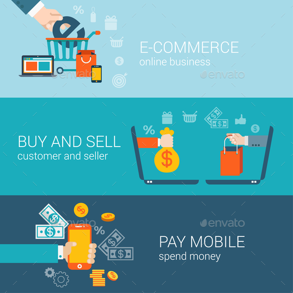 GraphicRiver Flat Style Mobile Online E-Commerce 9678971 GraphicRiver Flat Style Mobile Online E-Commerce 9678971